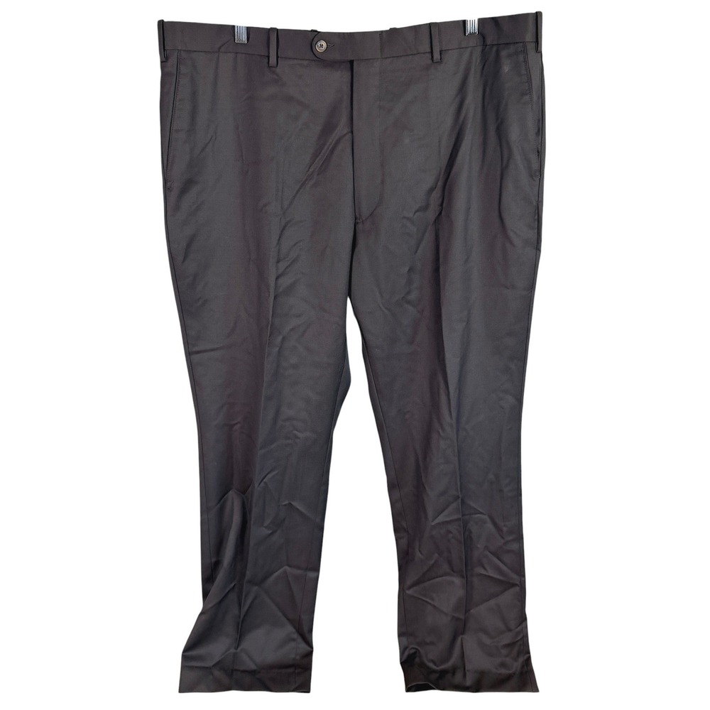 JB Britches Torino Dress Pants Mens 42 Dark Brown Worsted Wool Made in Italy